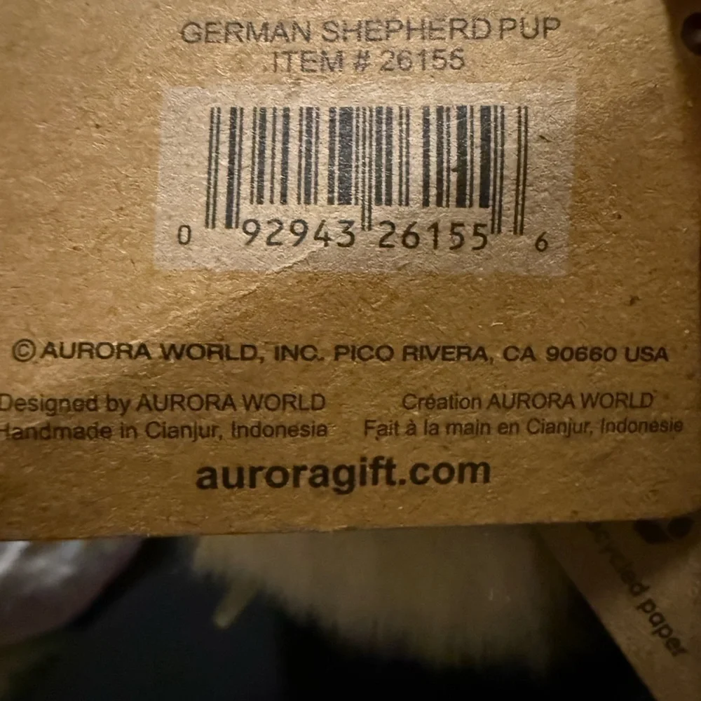 Miyoni by Aurora German Shepherd Dog plush Toy